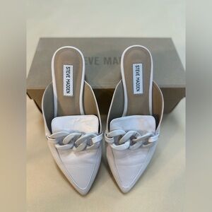 Steve Madden Fleur Pointed Toe Mules - Size 8 (Bone)
